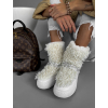 Bílé zimní kotníkové boty TWYLA s kožíškem