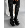 Černé vysoké kozačky ASTTER se šněrováním