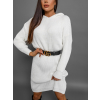 Bílé pletené svetrové šaty NOMINATE s kapucí