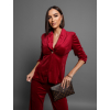 Červený semišový elegantní komplet CONTY