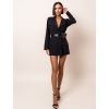 Černé sako FOXGLOW s páskem a kapsičkou