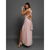 Pudrové elegantní šaty KATIE s vázáním