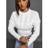 Bílý svetřík MERCADO s pleteným vzorem