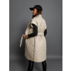 Béžová delší prošívaná vesta CROLLY na zavazování v pase