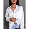 Bílá lesklá košile LIAMO s kapsičkou