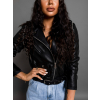 Černá koženková bunda CARLITO s odepínacími rukávy