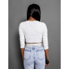 Bílý crop top TINNIE se zavazováním