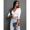 Bílý crop top TINNIE se zavazováním