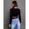 Černý crop top TINNIE se zavazováním