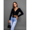 Černý crop top TINNIE se zavazováním