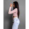 Starorůžový crop top TINNIE se zavazováním