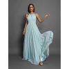 Mentolové dlouhé plesové šaty ADASA