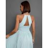 Mentolové dlouhé plesové šaty ADASA