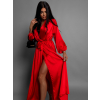 Červené elegantní šaty WOMAN s dlouhým rukávem