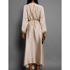 Světle béžové elegantní šaty WOMAN s dlouhým rukávem