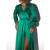Zelené elegantní šaty WOMAN s dlouhým rukávem