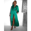 Zelené elegantní šaty WOMAN s dlouhým rukávem
