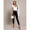 Bílý crop top LEASH s volánky