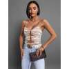 Béžový nařasený top CORBIN s průstřihy