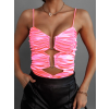 Růžový nařasený top CORBIN s průstřihy