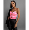 Růžový nařasený top CORBIN s průstřihy