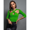 Zelený elegantní top LOCAL s výstřihem