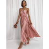 Starorůžové dlouhé lesklé šaty PERFECTLY