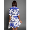 Modré elegantní šaty BIGLEAF s vzory