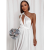 Bílé lesklé šaty VALERDY s variabilním vázáním / bez rozparku