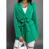 Zelený lehký elegantní kabátek SOLID se zavazováním