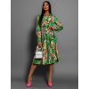Zelené elegantní šaty FOLKY s vzory