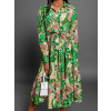 Zelené elegantní šaty FOLKY s vzory