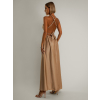 Zlaté lesklé šaty VALERDY s variabilním vázáním / bez rozparku