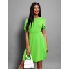 Neonově zelené elegantní šaty ENNS s průstřihy na zádech