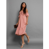 Růžové elegantní šaty SOFTNESS s volánky