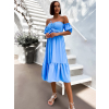 Modré elegantní šaty SOFTNESS s volánky