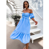 Modré elegantní šaty SOFTNESS s volánky