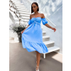 Modré elegantní šaty SOFTNESS s volánky