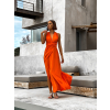 Oranžové elegantní šaty KATIE s vázáním