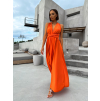 Oranžové elegantní šaty KATIE s vázáním