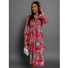 Růžové elegantní šaty FOLKY s vzory