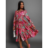 Růžové elegantní šaty FOLKY s vzory