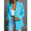 Tyrkysové elegantní sako THANKFUL s kapsami
