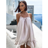 Béžové volánkové šaty GLASSY volného střihu