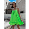 Světle zelené volánkové šaty GLASSY volného střihu