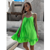Světle zelené volánkové šaty GLASSY volného střihu