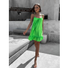 Světle zelené volánkové šaty GLASSY volného střihu