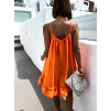 Oranžové volánkové šaty GLASSY volného střihu