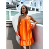 Oranžové volánkové šaty GLASSY volného střihu