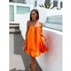 Oranžové volánkové šaty GLASSY volného střihu